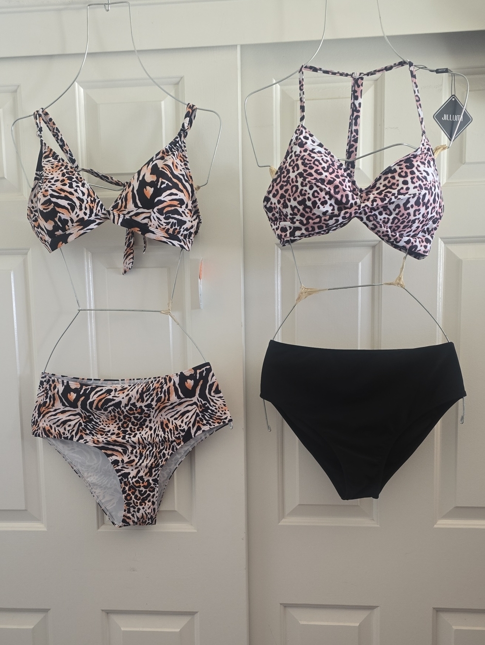 Women's Animal Print Bikini Set - Pink & Black